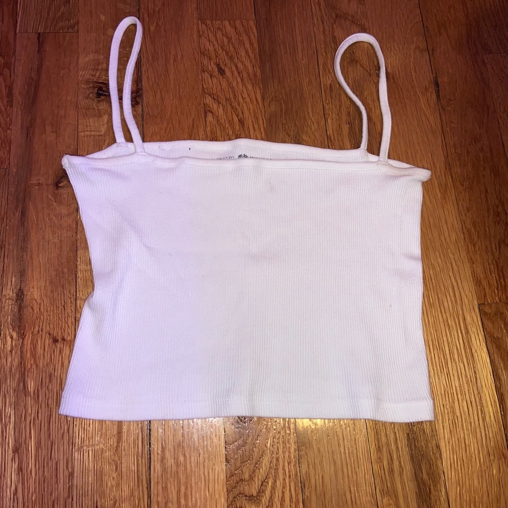 Brandy Melville white square neck tank top